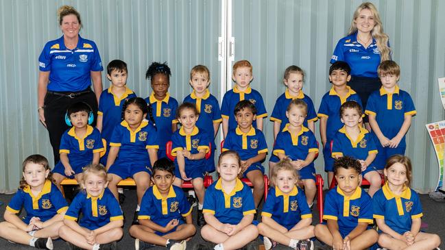 Mackay West State School Prep A Back row: Blaze ONeill, Sofia, Harley Komzik, Hunter, Stevie, Jujhar Singh, Abel Blaxland Middle row: Kraven, Keithia De Ausen, Mariam Ahmed, Joseph, Gracie, Cooper Baumann Front row: Zavier Kennedy, Frankie, Jayden, Willow, Kiara Hildreth, Isaiah, Aurora Hudspith Teacher Miss Alex Stevenson Teacher Aide Mrs Kara Grant Picture: Michaela Harlow.