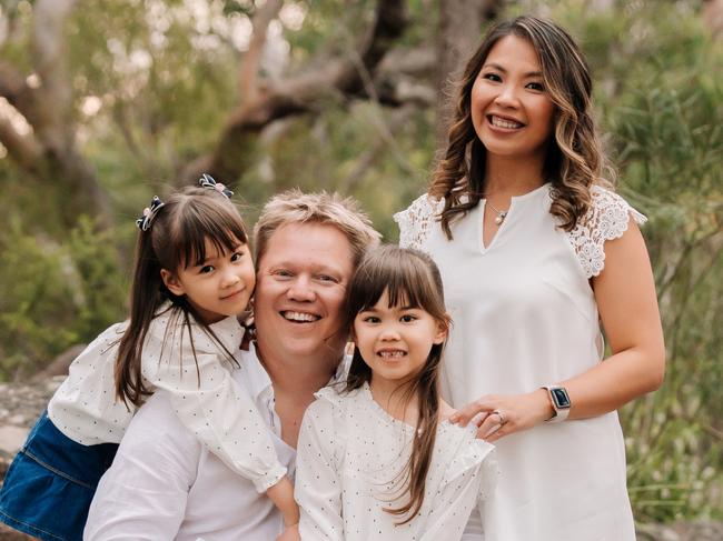 KindiCare Founder Benjamin Balk, with his family. Picture: Kirsty Jauncey Photography.