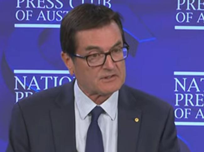 Greg Combet, Chair of the Net Zero Economy Authority, addresses National Press Club. Picture: ABC