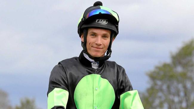 WINNERS: Jockey Boris Thornton returns to the scale after riding Reckless Choice to victory in a race at Ipswich. They won again at Corbould Park on Saturday. Picture: DAVID CLARK