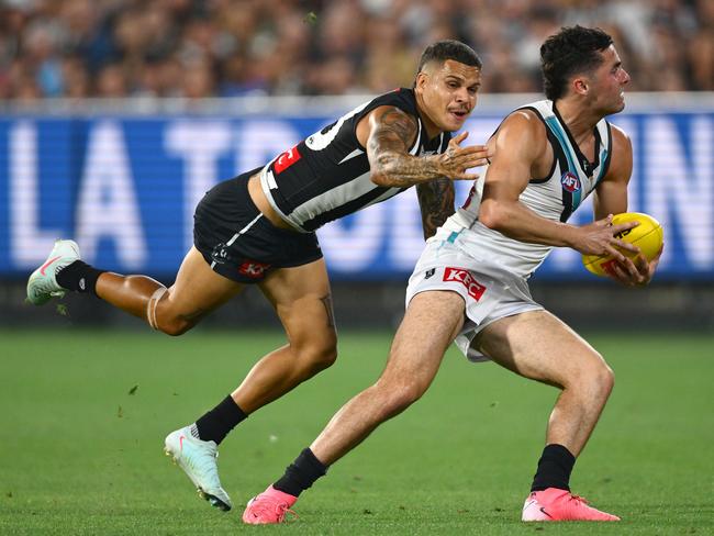 Collingwood out tackled and outworked Port Adelaide. Picture: Quinn Rooney/Getty Images