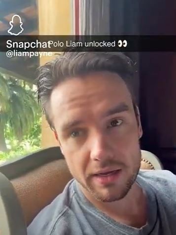 Believed to be one of Liam Payne's last social media post before falling to his death. Picture: Snapchat