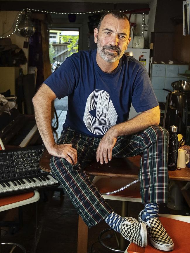 Paul Mac at his home studio in Sydney. Picture: Hollie Adams