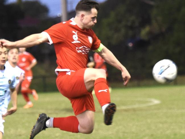 Kingston City captain Daniel Bennett controls the ball. Picture: Kingston City FC