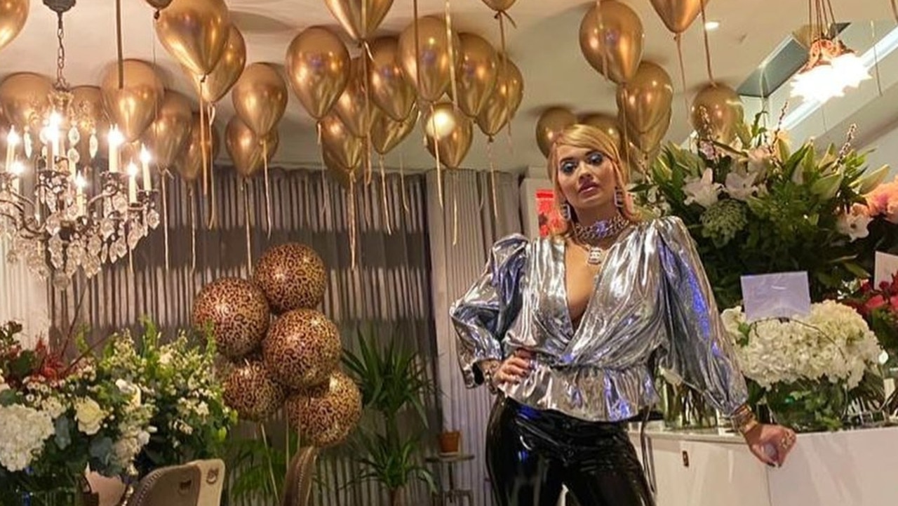 Rita Ora celebrated her birthday at home – but she later partied with 30 friends in a London restaurant. Picture: Instagram