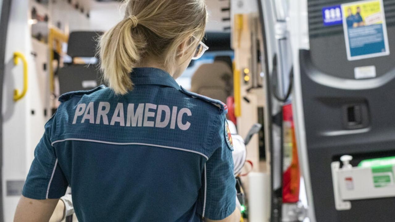Paramedics attended a Mirani property after a man was pinned by a backhoe. Picture: Mary-Ann Shapcott