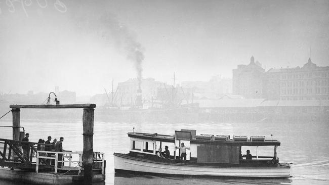 The Kangaroo Point ferry in Brisbane in 1936 — the city has a long ferry service history. PIC: STATE LIBRARY OF QUEENSLAND.