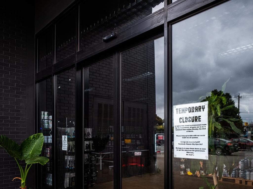 Gyms like The Muscle City Gym in Mount Waverley closed in late March across Australia. Picture: Asanka Ratnayake/Getty Images.