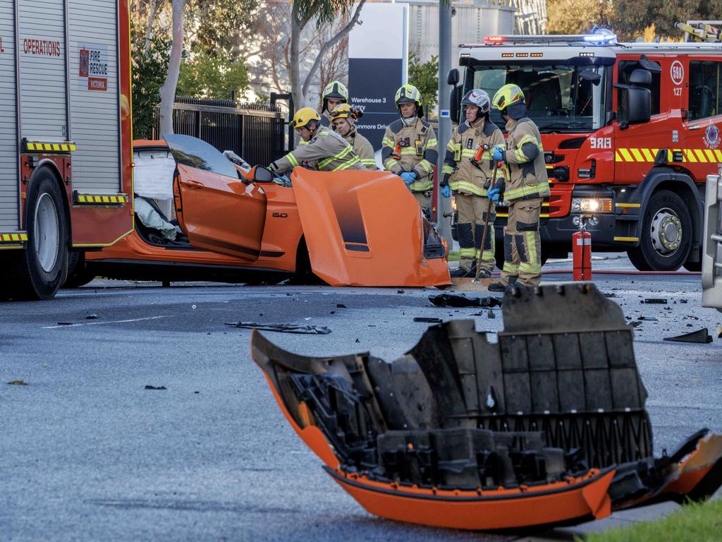 The driver sustained non-life threatening injuries. Picture: NewsWire / David Geraghty