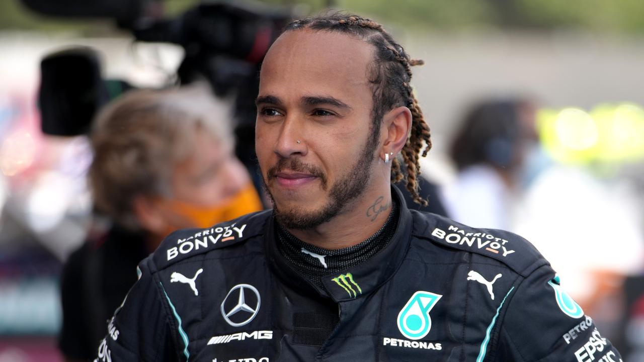 Race winner Lewis Hamilton.