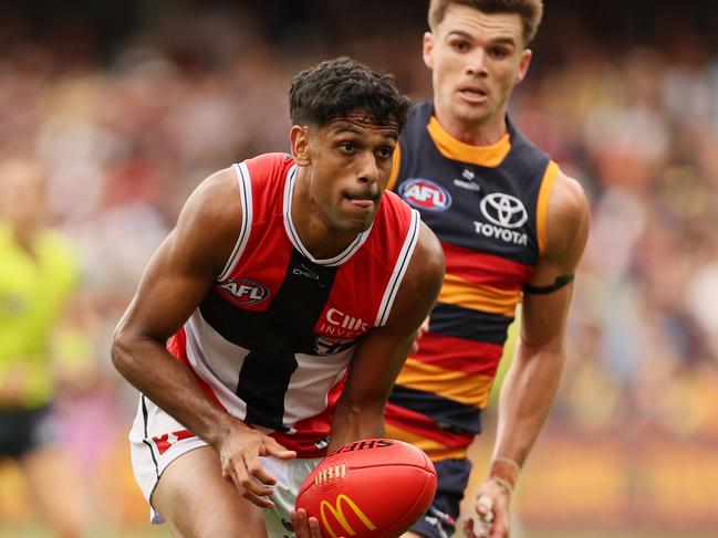 Wanganeen-Milera would offer the Crows some much-needed polish from the back half. Picture: James Elsby/AFL Photos via Getty Images