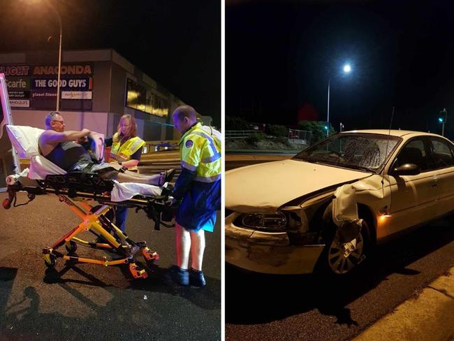 A 64-year-old Pialba man was rushed to hospital following a two-vehicle crash at a busy Pialba intersection.