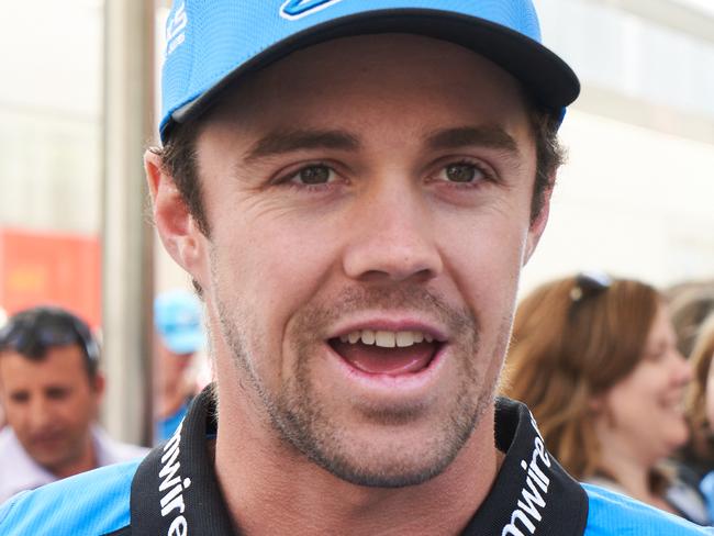 Skipper, Travis Head talks to the media in Rundle Mall, Adelaide, ahead of the BBL clash against the Renegades, Saturday, Jan. 11, 2020. Picture: MATT LOXTON