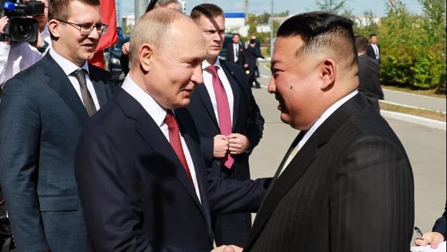 Kim, who once had a prolific pen-pal relationship with Trump, promised in a letter last summer to continue “holding hands firmly” with Putin. Picture: Supplied