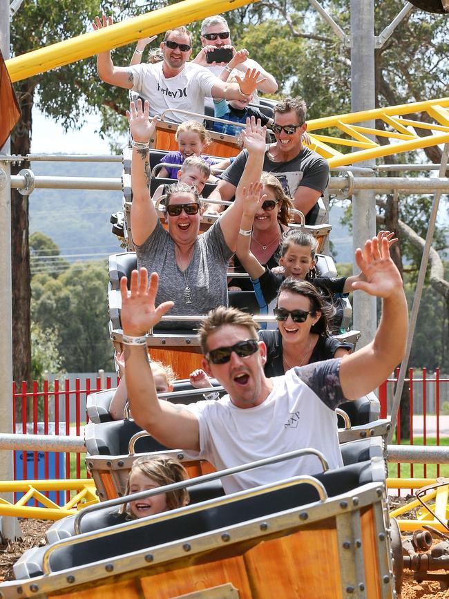 Guests try out the rollercoaster. Picture: Tim Carrafa