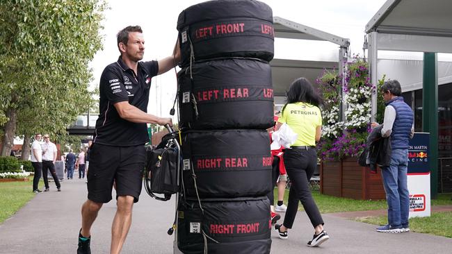 Formula One teams packing up at the Albert Park circuit. Picture: AAP Image/Michael Dodge