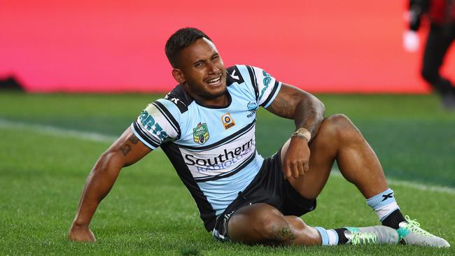 Ben Barba celebrates victory during the 2016 NRL Grand Final. Picture: Getty Images