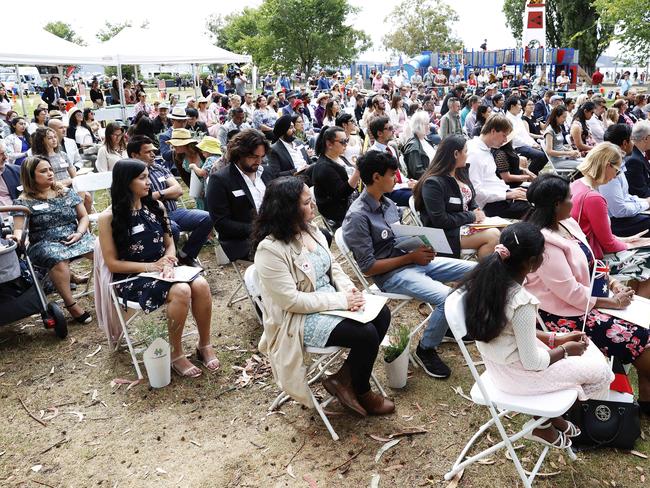 Australia Day citizenship ceremony at Long Beach.  Picture: Zak Simmonds