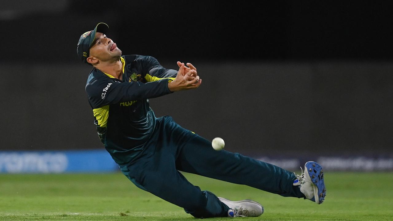 Ashton Agar drops a catch. Picture: Gareth Copley/Getty Images