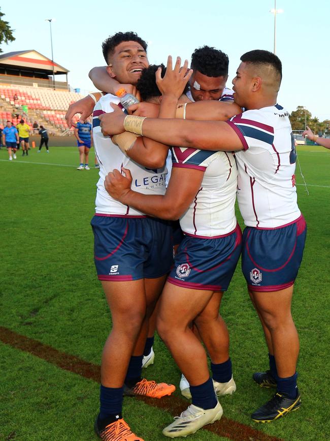 Ahmani Leluia and his Ipswich SHS teammates. Picture David Clark