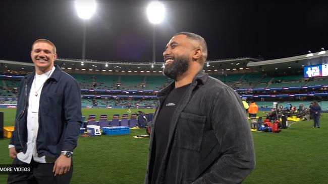 Michael Jennings was part of the Sydney Roosters' 2013 premiership reunion celebrations in August, 2023. Credit: YouTube.