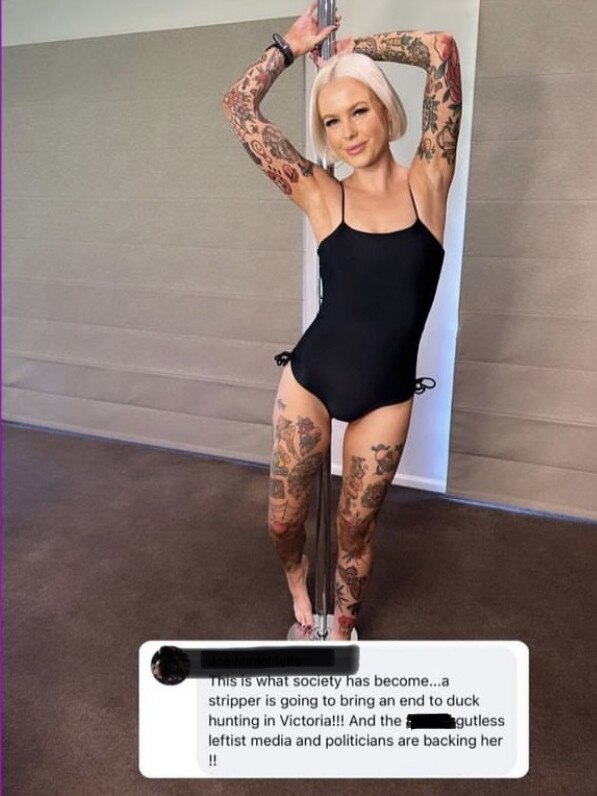 Victorian MP Georgie Purcell has taken to social media to expose the sort of abusive comments that are made on her social media platforms. Picture: Instagram