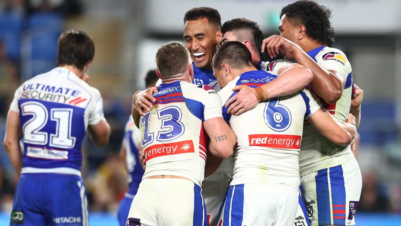 They took some time to get it going, but the Knights did enough to all but lock themselves into seventh spot on the ladder. Picture: Getty Images.