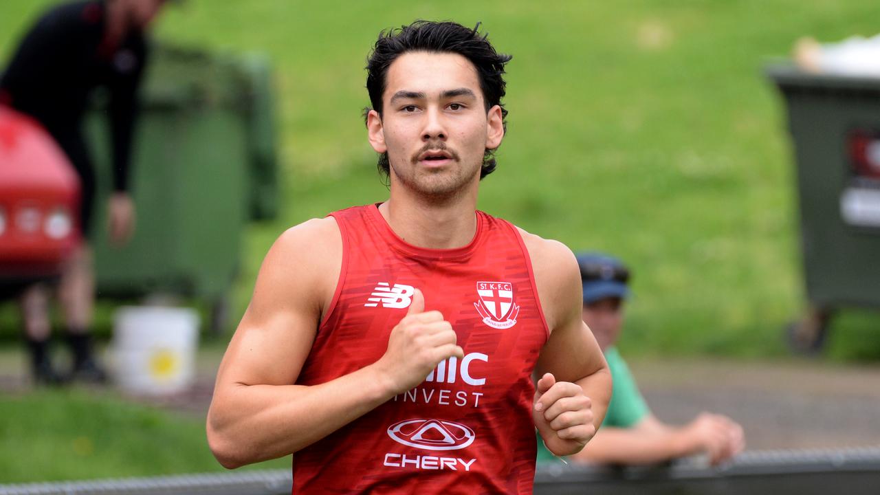 Saints young gun Mitch Owen is expected to have more support this year with Max King and Tim Membrey hoping to be fit for round 1. Picture: Andrew Henshaw