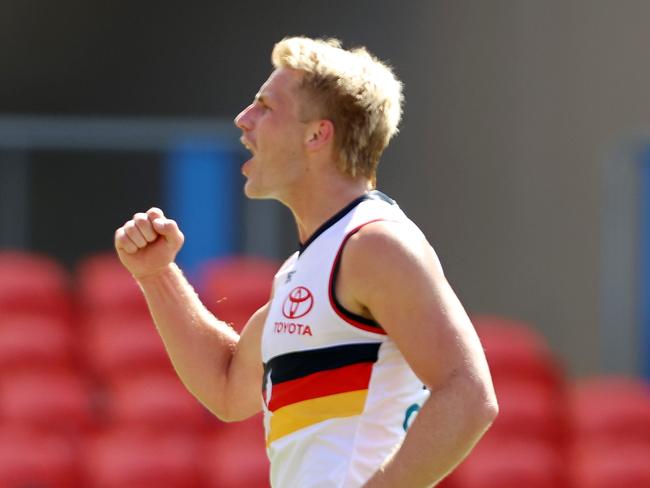 Billy Frampon celebrates a goal. Picture: Michael Klein