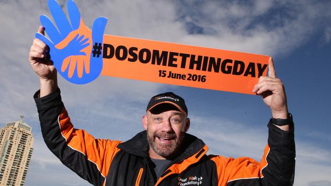 Mark 'MG' Geyer supporting DoSomethingDay. Picture: Chris Pavlich