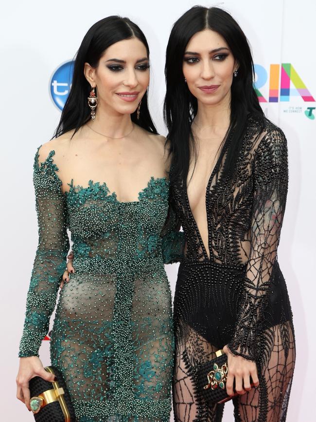 The Veronicas opted to go braless on the red carpet.