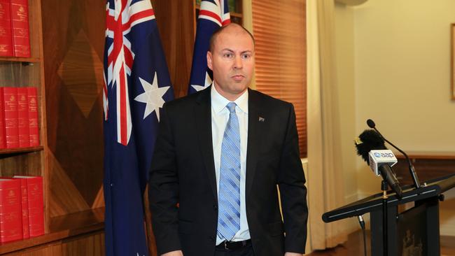 Federal Treasurer Josh Frydenberg at a press conference marking the release of the royal commission interim report in Melbourne. Aaron Francis/The Australian