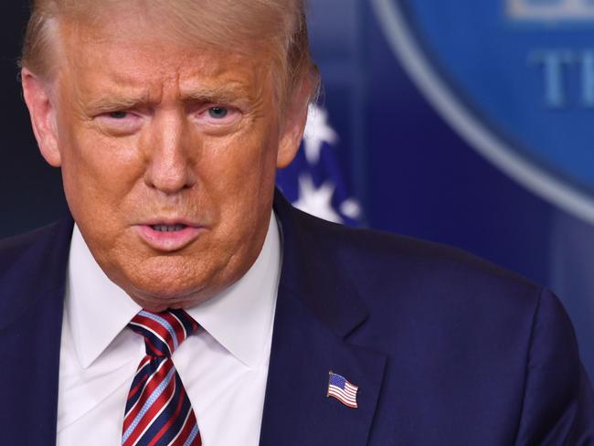 US President Donald Trump during a press conference at the White House today. Picture: AFP