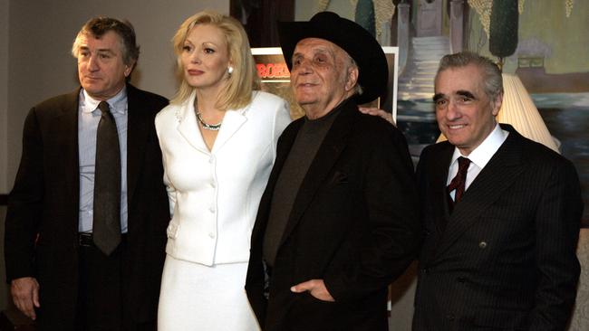 Robert DeNiro (won Best Actor for Raging Bull in 1981), Cathy Moriarty (who won Best Supporting Actor for her role as LaMotta’s wife in Raging Bull), former boxer Jake LaMotta and director Martin Scorsese at the 25th anniversary screening of the film in New York in 2005.