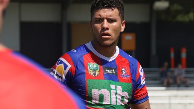 Starford To'a produced one of the Knights’ few bright moments. Picture: Newcastle Knights 