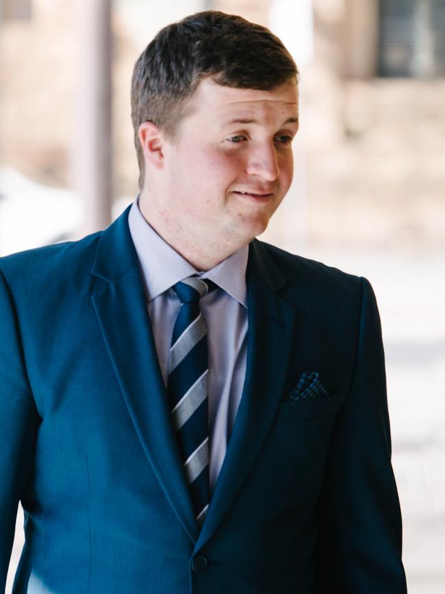 A one-time nominee for Youth South Australian on the Year, William Russell walks into District Court during an earlier appearance. Picture: AAP / Morgan Sette