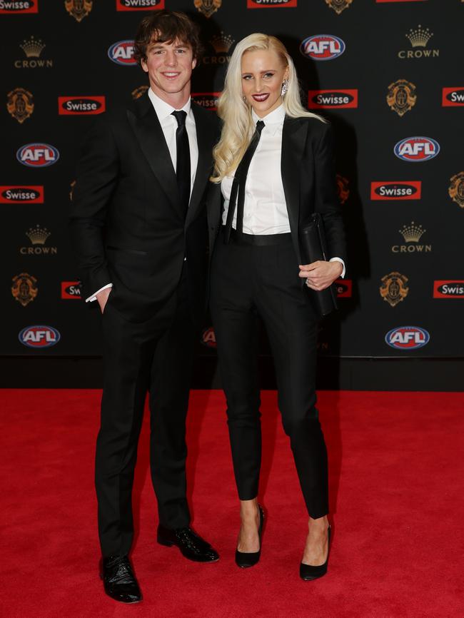 Western Bulldogs Liam Picken and Annie Nolan. Picture: Michael Klein