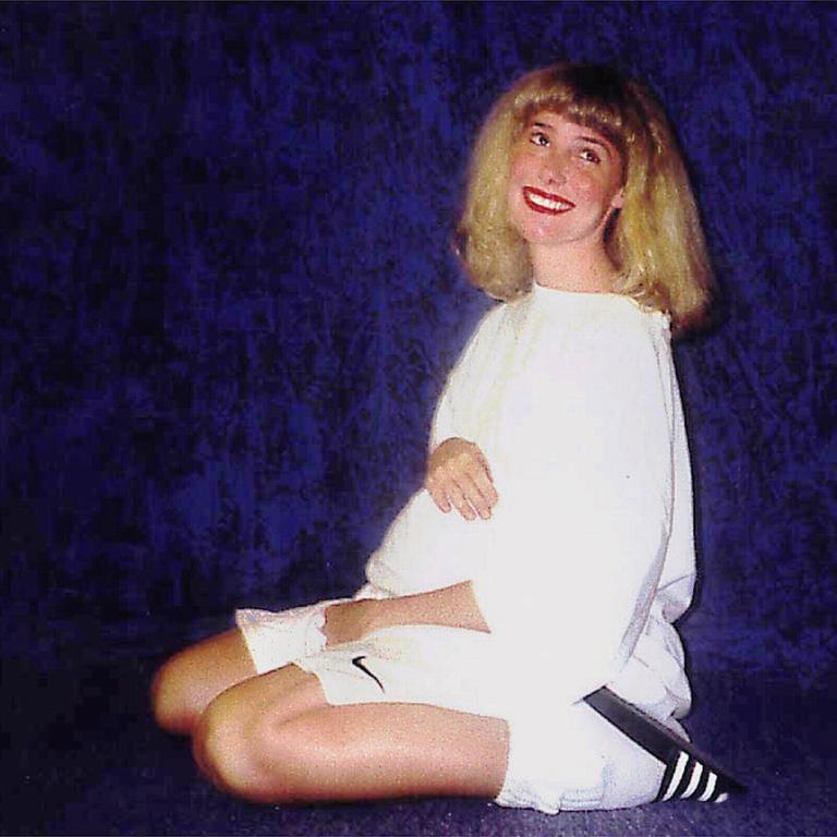 Letourneau posing pregnant for a photograph in Washington State jail. Picture: AP photo/Inside Edition.