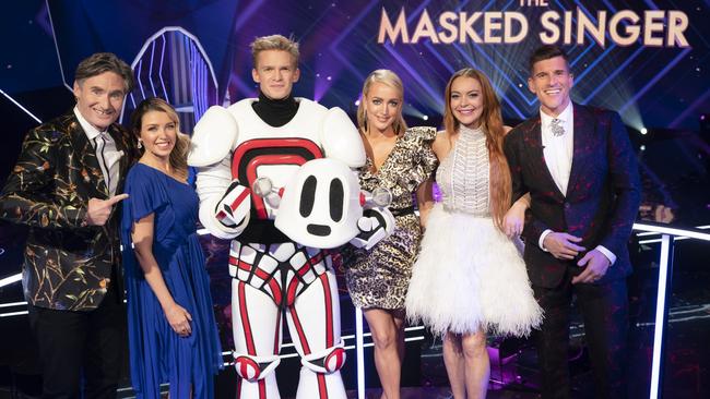 Cody Simpson winning The Masked Singer Australia last year. Picture: Channel 10