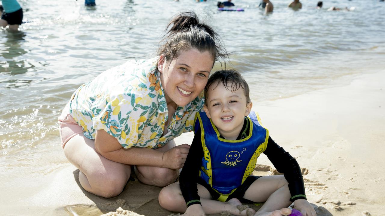 Australia Day at Bribie Island. Holly Graham and Sava Kragnovic, of Logan. Picture: Dominika Lis