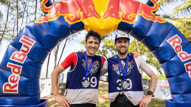 Team Hunt Brothers Racing - Alex and Robbie - after winning the Red Bull Defiance race at MIssion Beach, Queensland. Picture Graeme Murray