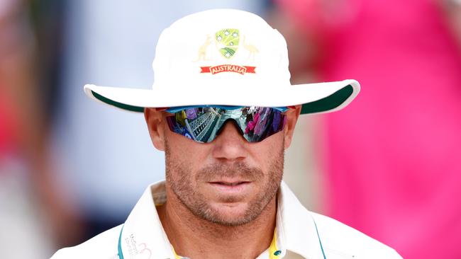 David Warner gets ready for - potentially - his last day of Test cricket. Picture: Getty