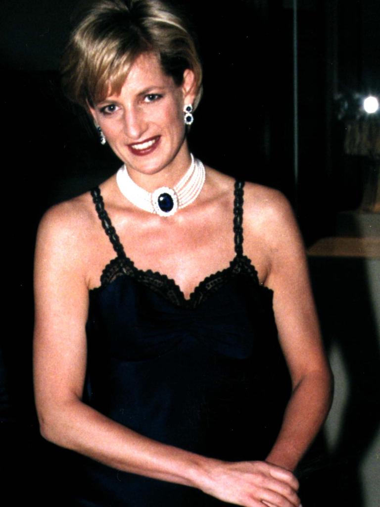 Princess Diana in her customised John Galliano slip dress in December 1996. Picture: Darryn Lyons' archives BIGPictures, Ken Goff.