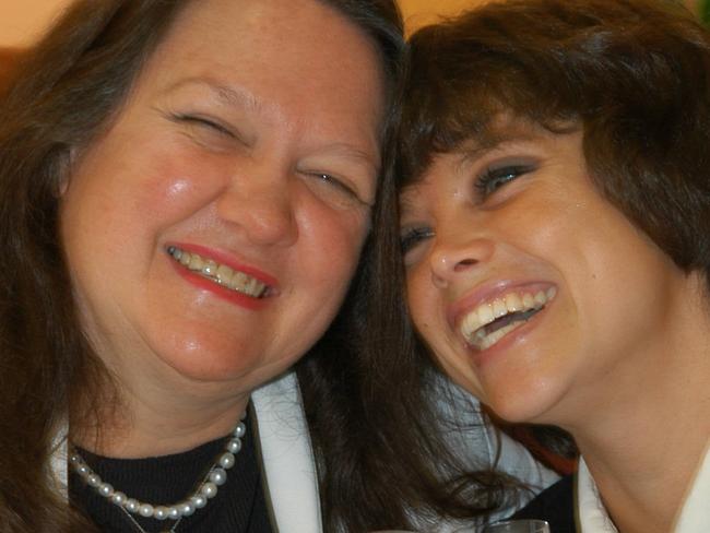 Gina Rinehart and daughter Bianca celebrate after signing mining agreement with RioTinto / Hancock Prospecting to purchase 50 interest in the Hope Downs iron ore region in WA.