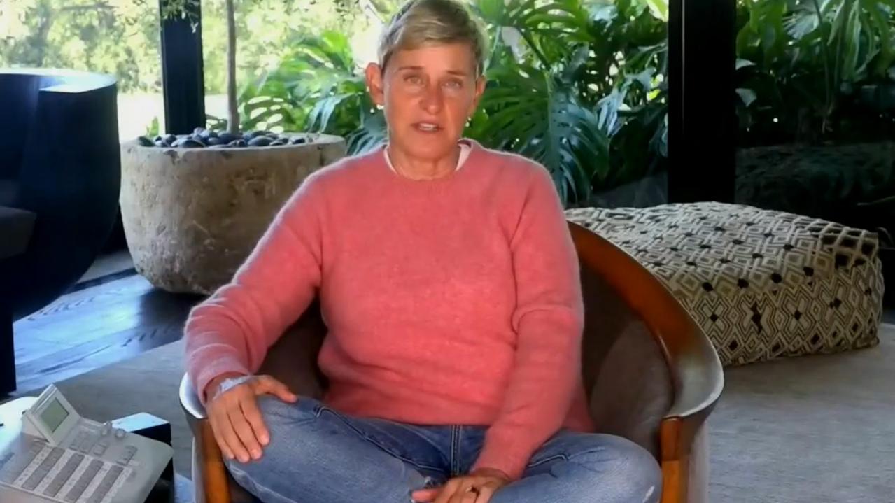 Ellen DeGeneres’ at-home special was slammed early on after she likened quarantining from her mansion to being in prison. Picture: YouTube.