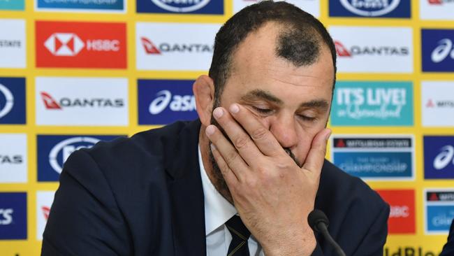 Michael Cheika is set to survive the axe but the Wallabies coach is still under the pump. Picture: AAP