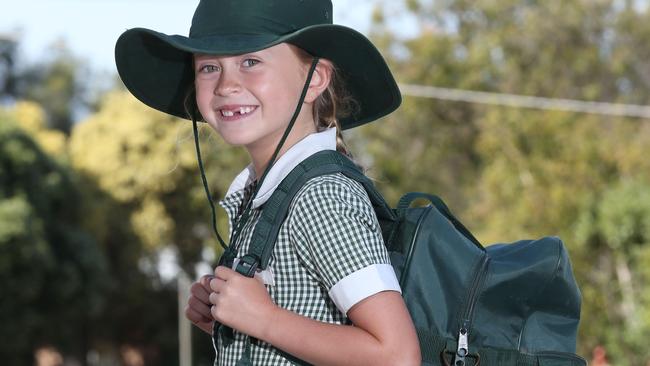 Eloise Limb, 7, is ready for the school year to begin. Picture: Mark Wilson