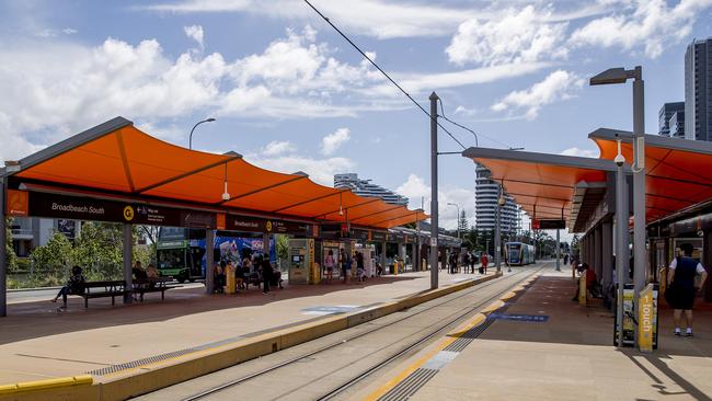 A Gold Coast light rail station - get used to seeing these on the southern Gold Coast. Picture: Jerad Williams.