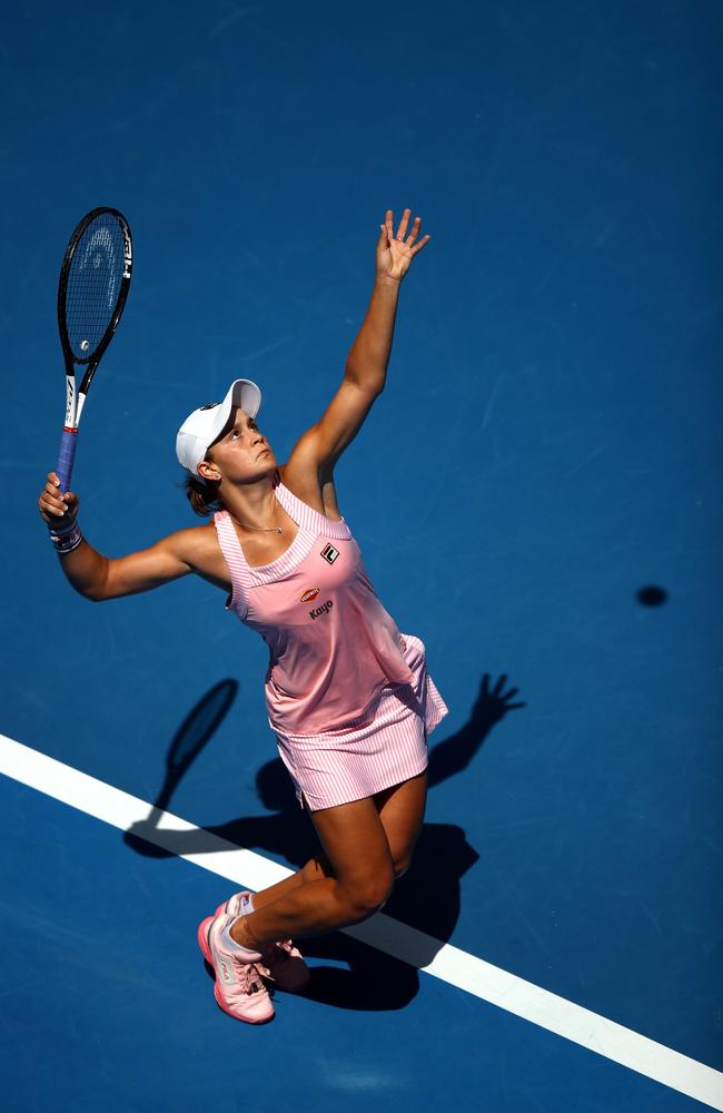 Barty eventually claimed the match in three sets. (Photo by Julian Finney/Getty Images)