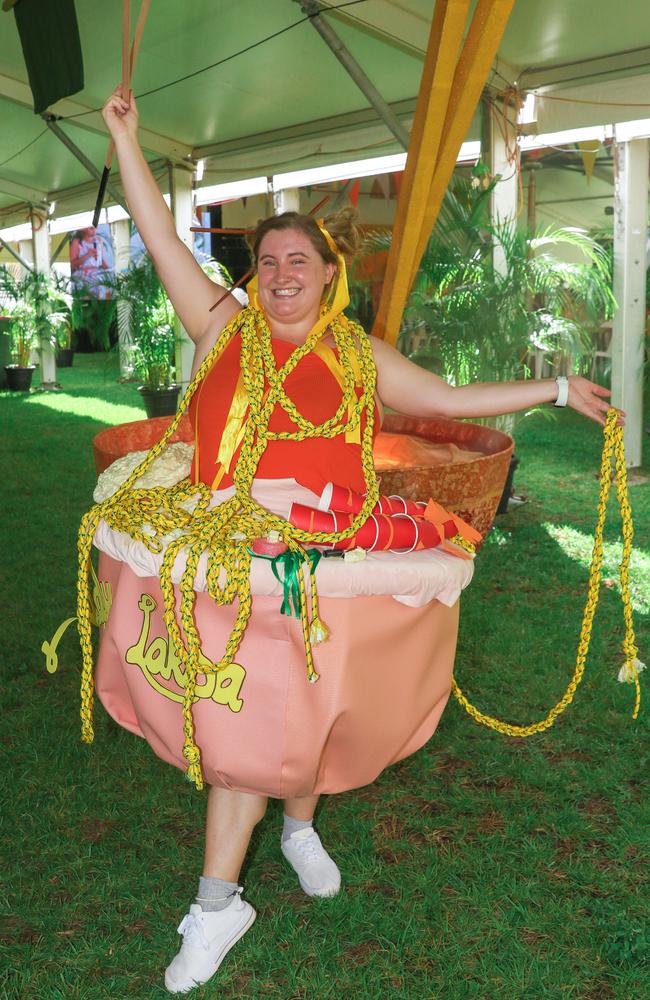 Eve Lynch, The Laksa Lady all dressed up for the Laksa Festival final celebration. Picture: Glenn Campbell